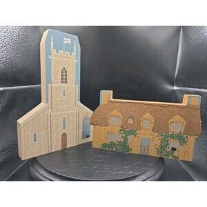 1995 Cats Meow Travelier St Leonard's Church & Thatched Cottage Cotswold  Series